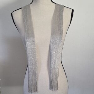 Silver Fringe Scarf